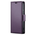 Etui do Motorola Edge 60 / 60 Fusion, ERBORD Glossy Litchi, portfel z klapką, fioletowe