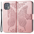 Etui z klapką do Motorola Edge 20 Lite, Butterfly, różowe rose gold