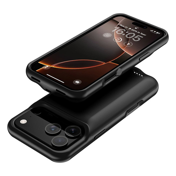 Etui z Baterią 6000mAh do iPhone 17 Pro, czarne