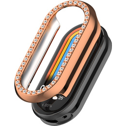 Etui z Diamentami do Xiaomi Smart Mi Band 9, Różowe rose gold