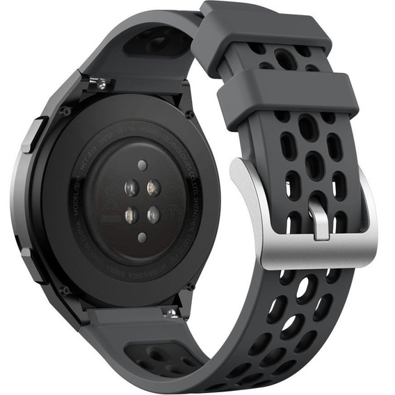 Pasek silikonowy do Huawei Watch GT 2e, Szary / Czarny