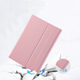 Etui z klawiaturą do iPad 10.2" 2021/2020/2019 (9/8/7 gen.), Keyboard Cover Pen Slot, różowe rose gold