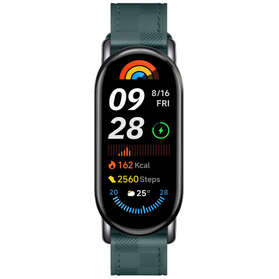 Pasek Skórzany do Xiaomi Smart Band 10 / 9 / 8, Zielony