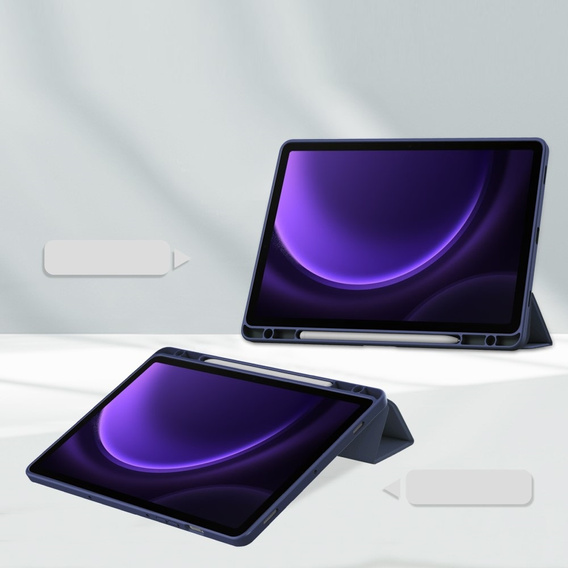 Etui do Samsung Galaxy Tab S10 Lite / S10 FE / S9 FE, Smartcase Hybrid, z miejscem na rysik, granatowe
