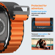 Pasek Spigen WBF1 Band do Apple Watch 8/9/10/11/SE/Ultra 1/2 (44/45/46/49 mm) – Black / Orange