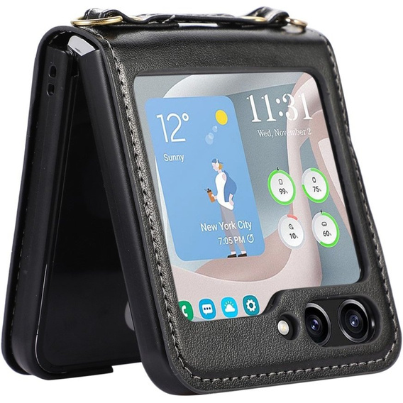 Etui Leather Card Slots do Samsung Galaxy Z Flip 5 5G, czarne