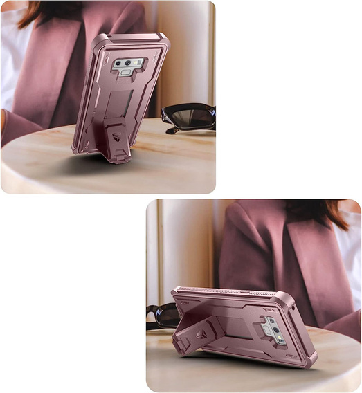 Etui pancerne do Samsung Galaxy Note 9, Dexnor Full Body, różowe rose gold