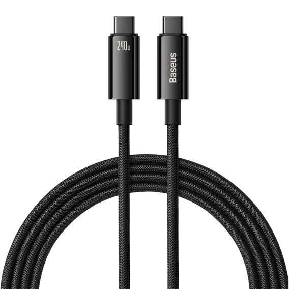 Baseus kabel Tungsten PD USB-C – USB-C 3,0 m, 240 W - czarny