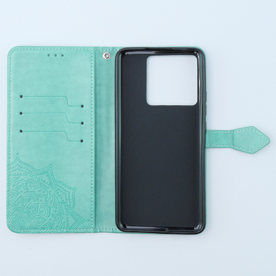 Etui z klapką do Xiaomi 13T / 13T Pro, Mandala, zielone