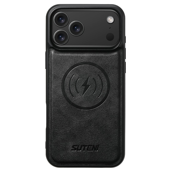 Etui z klapką 2w1 SUTENI do iPhone 17 Pro, do MagSafe, czarne