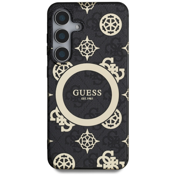 Etui GUESS do Samsung Galaxy S25, Magnetic IML Peony, czarne