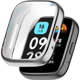 2w1 Etui z Osłoną na ekran do Xiaomi Redmi Watch 3 Active, Srebrne