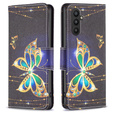 Etui z klapką do Samsung Galaxy A25 5G, Butterfly, czarne + szkło 9H