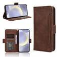 Etui z klapką do Samsung Galaxy S25 FE, Card Slot, brązowe
