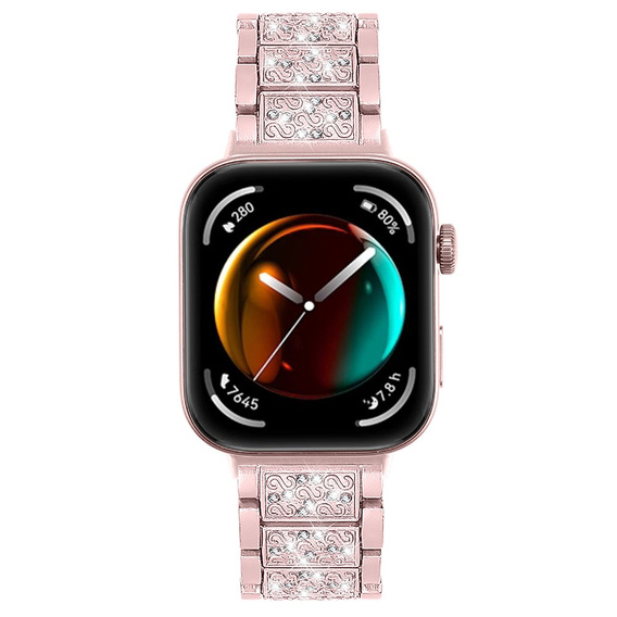 Bransoleta z Diamentami do Huawei Watch Fit 4 / 4 Pro / 3, Różowa