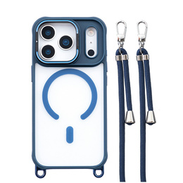 Etui do iPhone 17 Pro Max, do MagSafe, z odpinaną smyczą, niebieskie