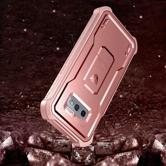 Etui pancerne do Samsung Galaxy S10e, Dexnor Full Body, różowe rose gold