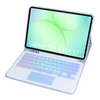 Etui z podświetlaną klawiaturą Bluetooth i touchpadem do Samsung Galaxy Tab A11+ – niebieskie