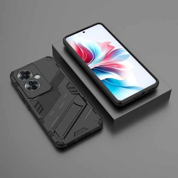 Etui do Oppo Reno 11F 5G, Military kickstand, czarne
