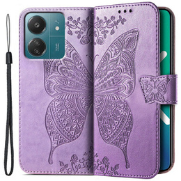 Etui z klapką do Xiaomi Redmi 13C / Poco C65, Butterfly, fioletowe