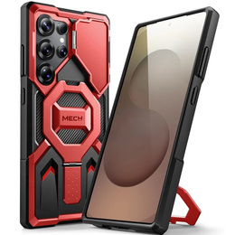 Etui do Samsung Galaxy S25 Ultra, Tongate MECH MagSafe Series, czerwone + Szkło Hartowane 9H
