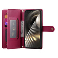 Etui z klapką do Xiaomi Poco X7 Pro 5G, Wallet Zipper Pocket, czerwone