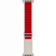 Pasek Nylonowy do Apple Watch 1/2/3/4/5/6/7/8/9/10/11/SE Ultra 1/2/3 42/44/45/46/49mm, Beżowy / Czerwony