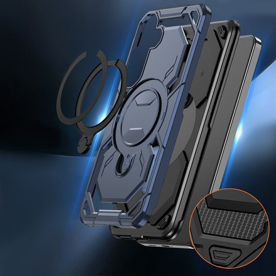 Etui magnetyczne do Samsung Galaxy A57 5G z podstawką, niebieskie