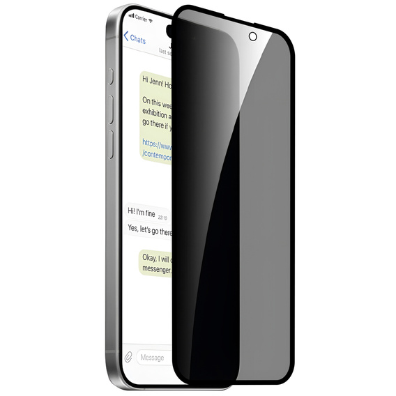2x Szkło Hartowane prywatyzujące do iPhone 14 Pro Max, ERBORD 9H Easy App Anti-Peep