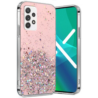 Etui do Samsung Galaxy A13 4G, Glittery, różowe