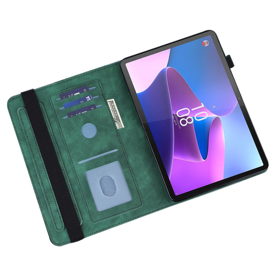 Etui do Lenovo Tab M9, With stand, Flower, zielone