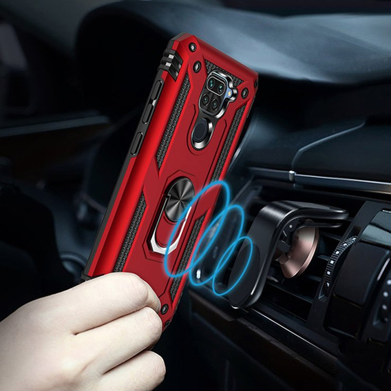 Etui pancerne do Xiaomi Redmi Note 9, Nox Case Ring, czerwone