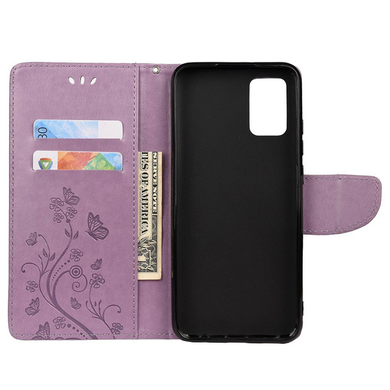 Etui z klapką do Xiaomi Redmi Note 10 / 10S, Butterfly, jasnofioletowe