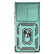 Etui pancerne do Samsung Galaxy S24 Ultra, CamShield Slide, zielone