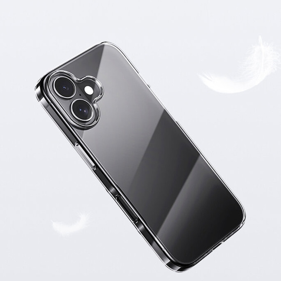Etui do iPhone 16, ERBORD Slim, przezroczyste + Szkło 9H