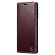 Etui z klapką CASEME do Samsung Galaxy S21 Ultra 5G, Waxy Textured, czerwone