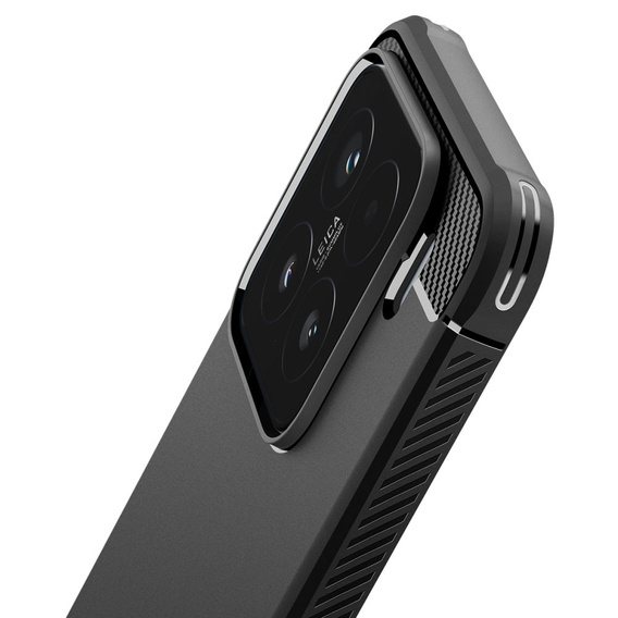 Etui Spigen do Xiaomi 15, Rugged Armor, czarne + Szkło Hartowane 9H