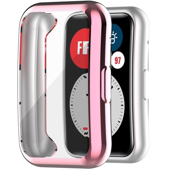 2w1 Etui z Osłoną na ekran do Huawei Watch Fit, Różowe
