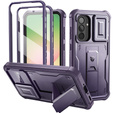 OUTLET Etui pancerne do Samsung Galaxy A56 5G, Dexnor Kickstand Cam Protector, fioletowe