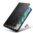 Etui z klapką CASEME do Samsung Galaxy S21 FE, Waxy Textured, kawowe