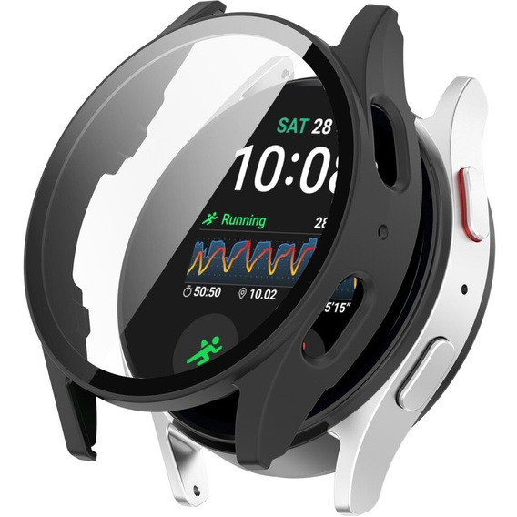 2w1 Etui + Szkło Hartowane do Samsung Galaxy Watch 7 40mm, Czarne