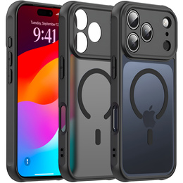 Etui do iPhone 17 Pro Max, do MagSafe, matowe z ochroną aparatów, czarne