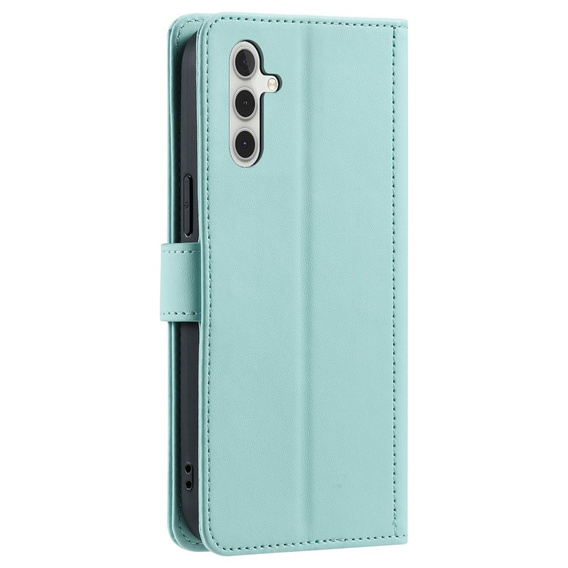 Etui z klapką do Samsung Galaxy S25 FE, Rhombus Crossbody Leather, zielone
