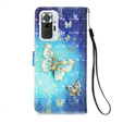 Etui Wallet do Xiaomi Redmi Note 10 Pro, Light Spots Decor, Gold Butterflies