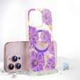 Etui do iPhone 16 Pro, Laser Flower, do MagSafe, Violet