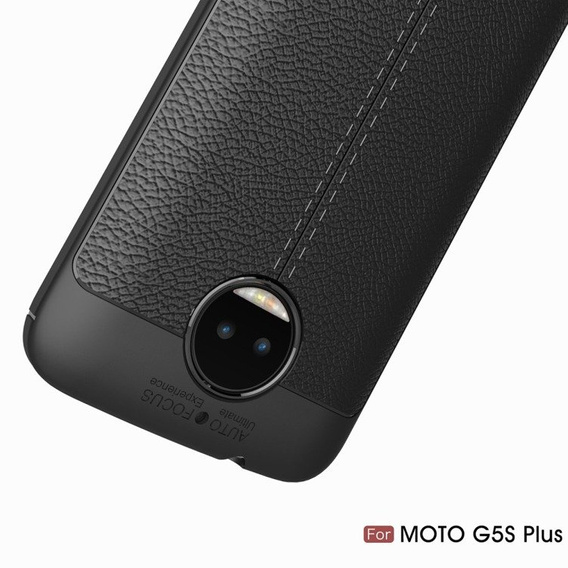 Czarne Etui Football Grain TPU Case Motorola Moto G5S Plus