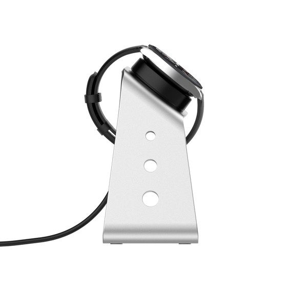 Aluminiowa Stacja Dokująca Ładowarka do Samsung Galaxy Watch 3/4/5/6/7 Active 2/Watch 5 Pro/Watch Ultra, Srebrna
