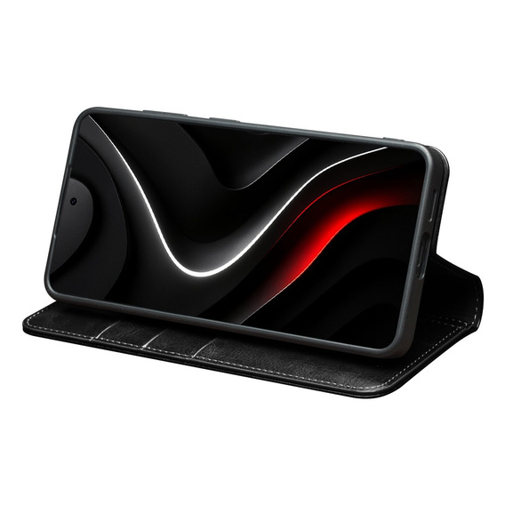 Skórzane etui Qialino do Samsung Galaxy S26 Plus, czarne