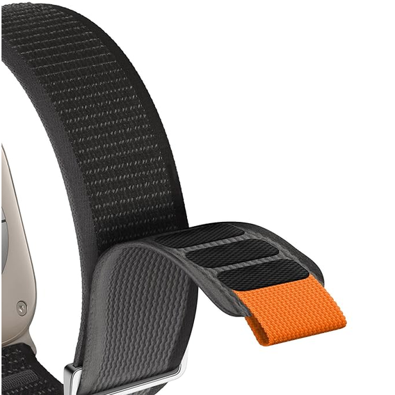 Pasek Nylonowy do Apple Watch 1/2/3/4/5/6/7/8/9/10/11/SE Ultra 1/2/3 42/44/45/46/49mm, Szary/Pomarańczowy