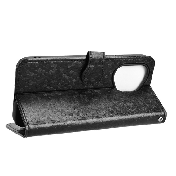 Etui z klapką do Honor 400 Pro 5G, Wallet Rhombus, czarne